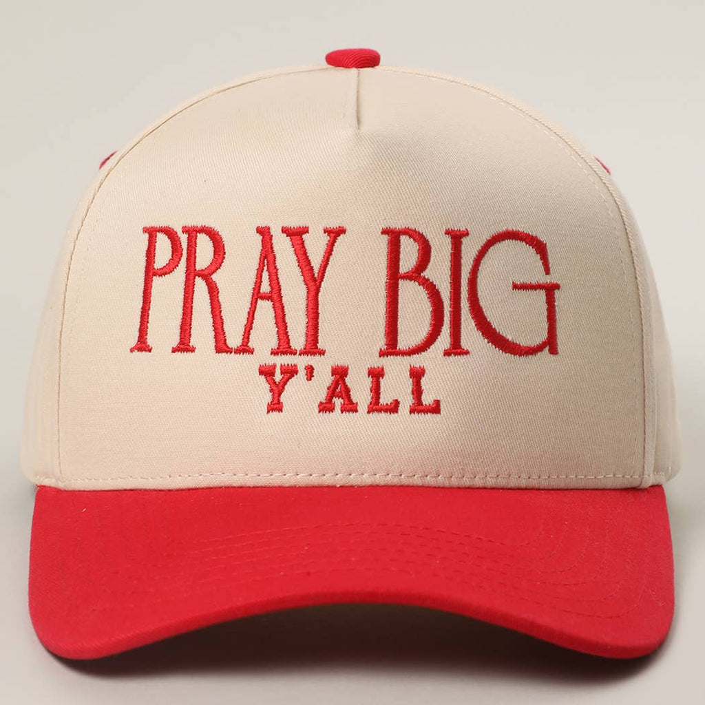 Pray Big Y'all Embroidery Two-Tone Trucker Hat