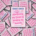 DC 2039 - Guest check Manifesting my Dream and Minding my Business Die Cut Sticker