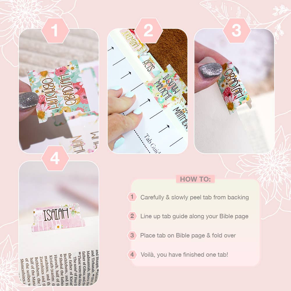 Bloom With Grace Gold Foil Bible Tabs