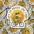 DS 2563 - Off to Praise the Lord Die Cut Sticker - Frog