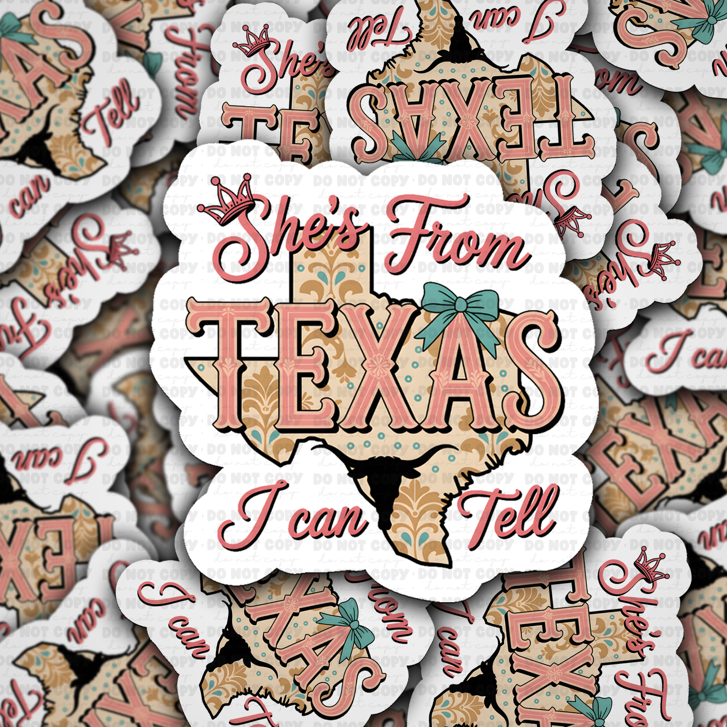 DS 2884 - She's From Texas Die Cut Sticker