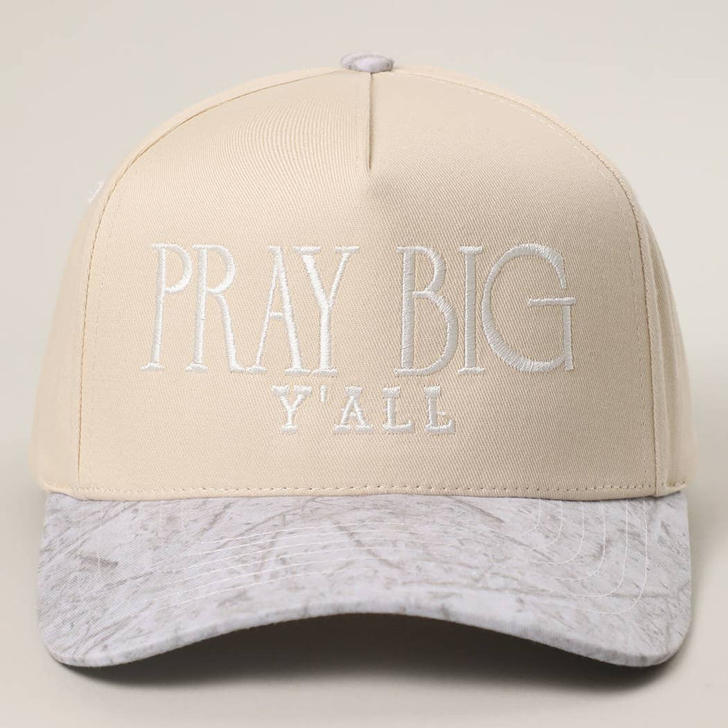 Pray Big Y'all Embroidery Two-Tone Trucker Hat