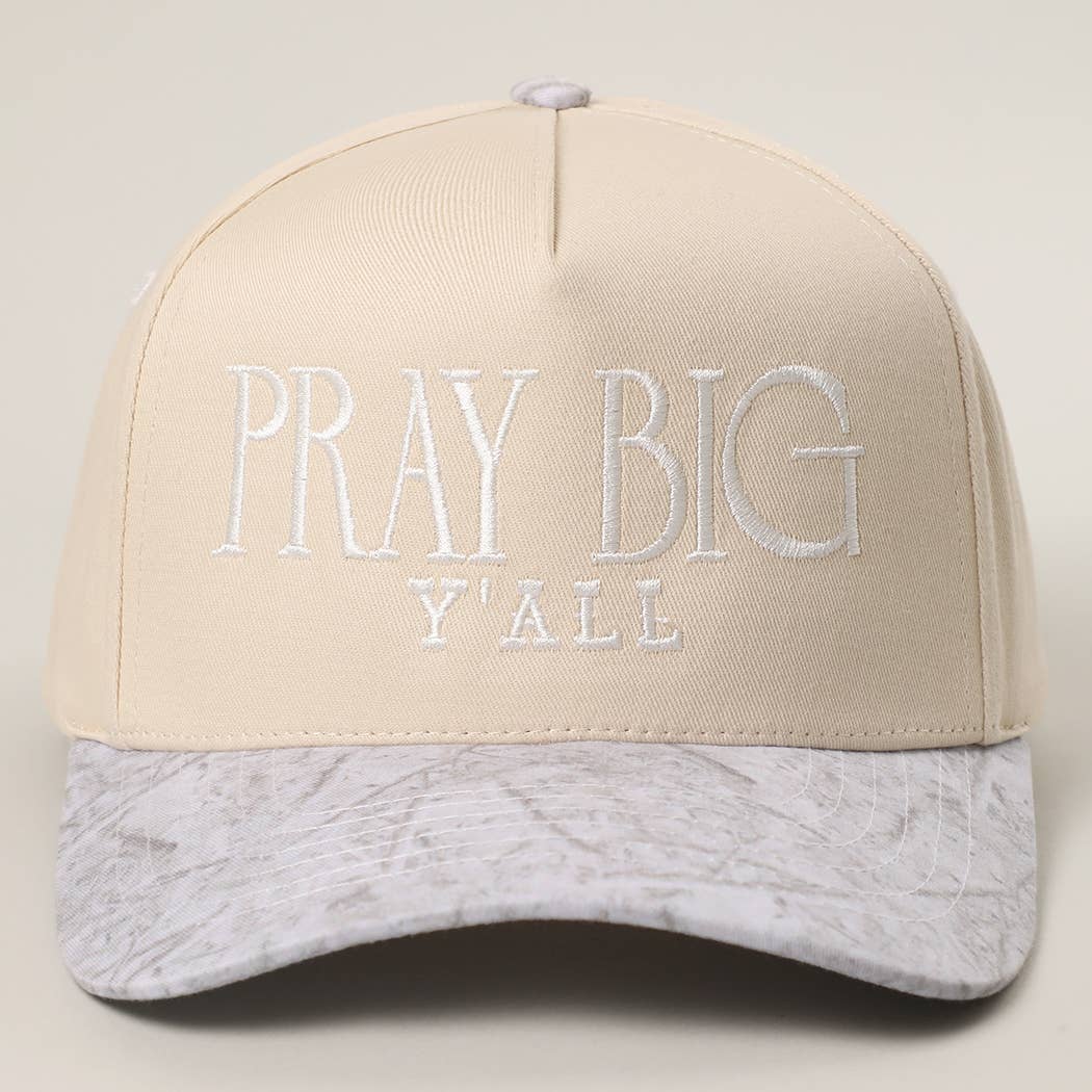 Pray Big Y'all Embroidery Two-Tone Trucker Hat