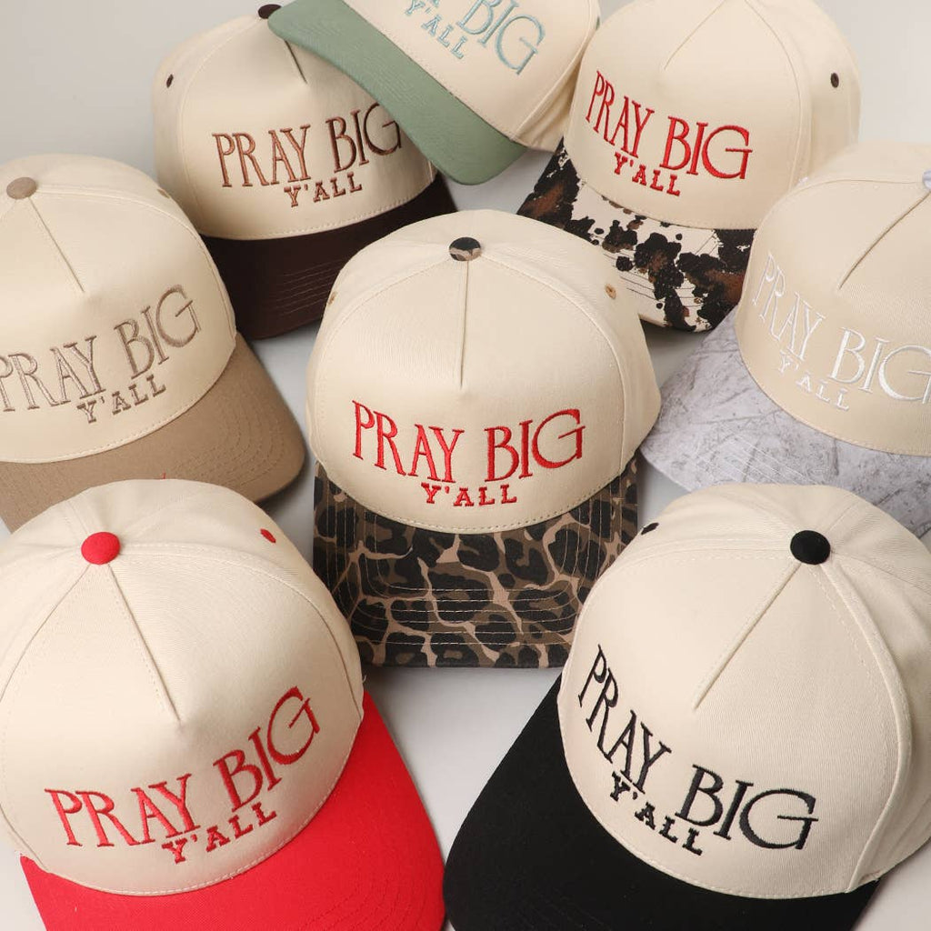 Pray Big Y'all Embroidery Two-Tone Trucker Hat