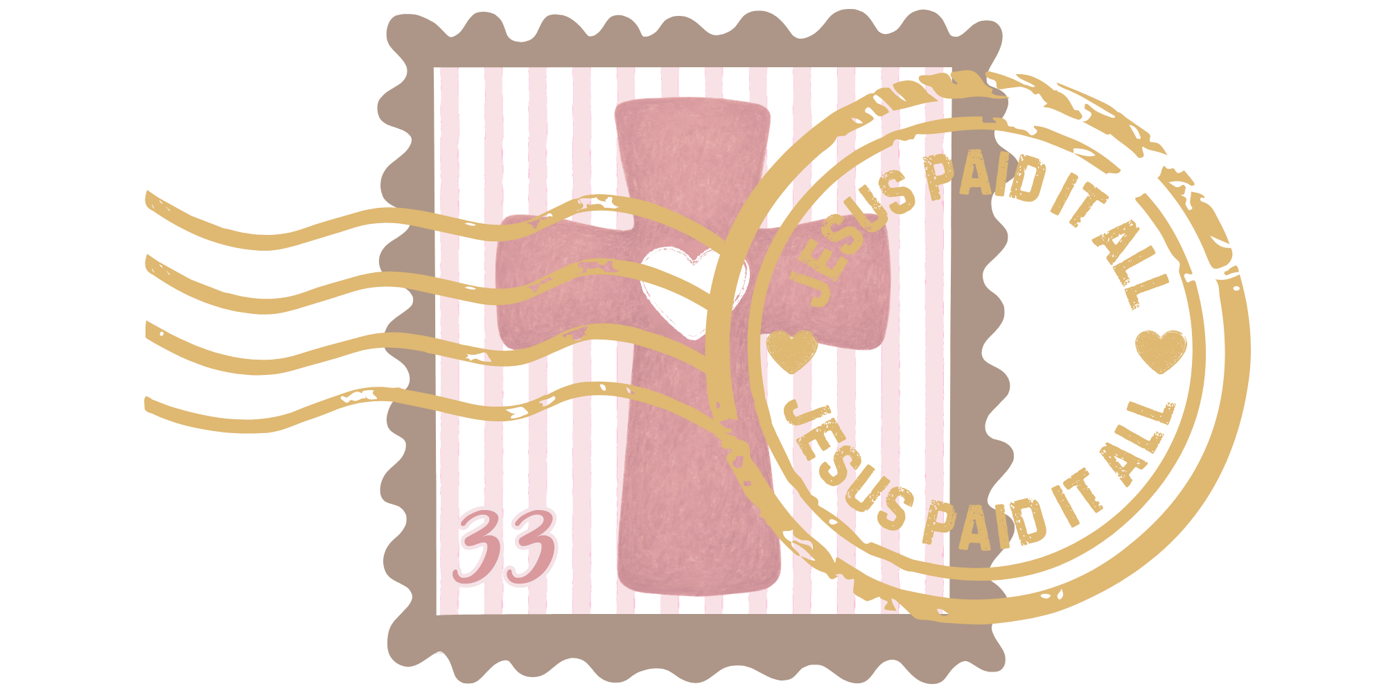 Jesus Paid it All Postage Stamp Sticker - Neutral Colors