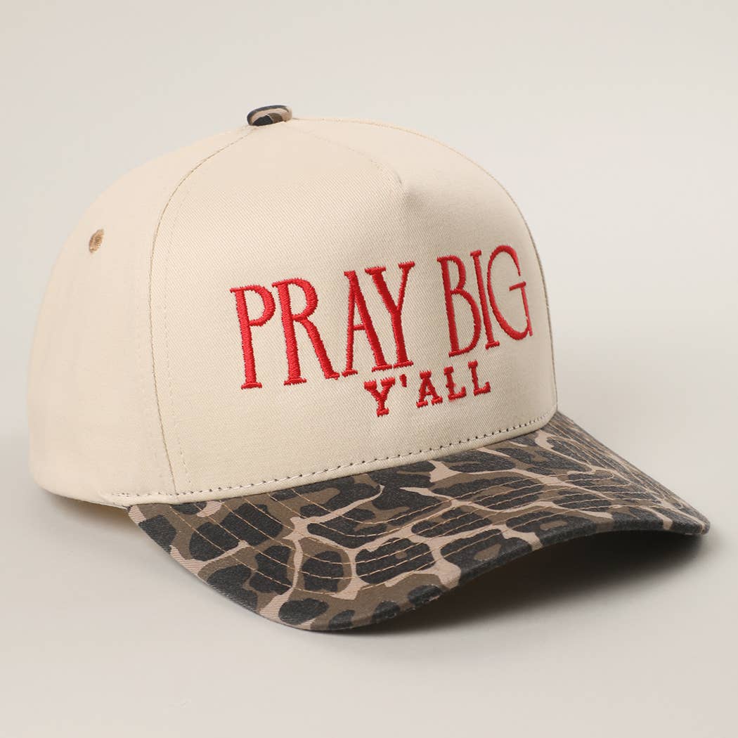Pray Big Y'all Embroidery Two-Tone Trucker Hat