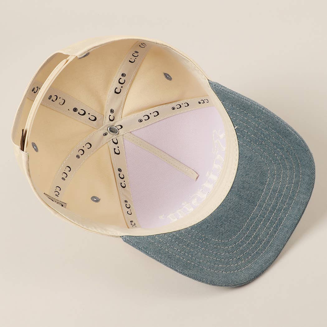 Faithin' Lettering Embroidery Two-Tone Trucker Hat