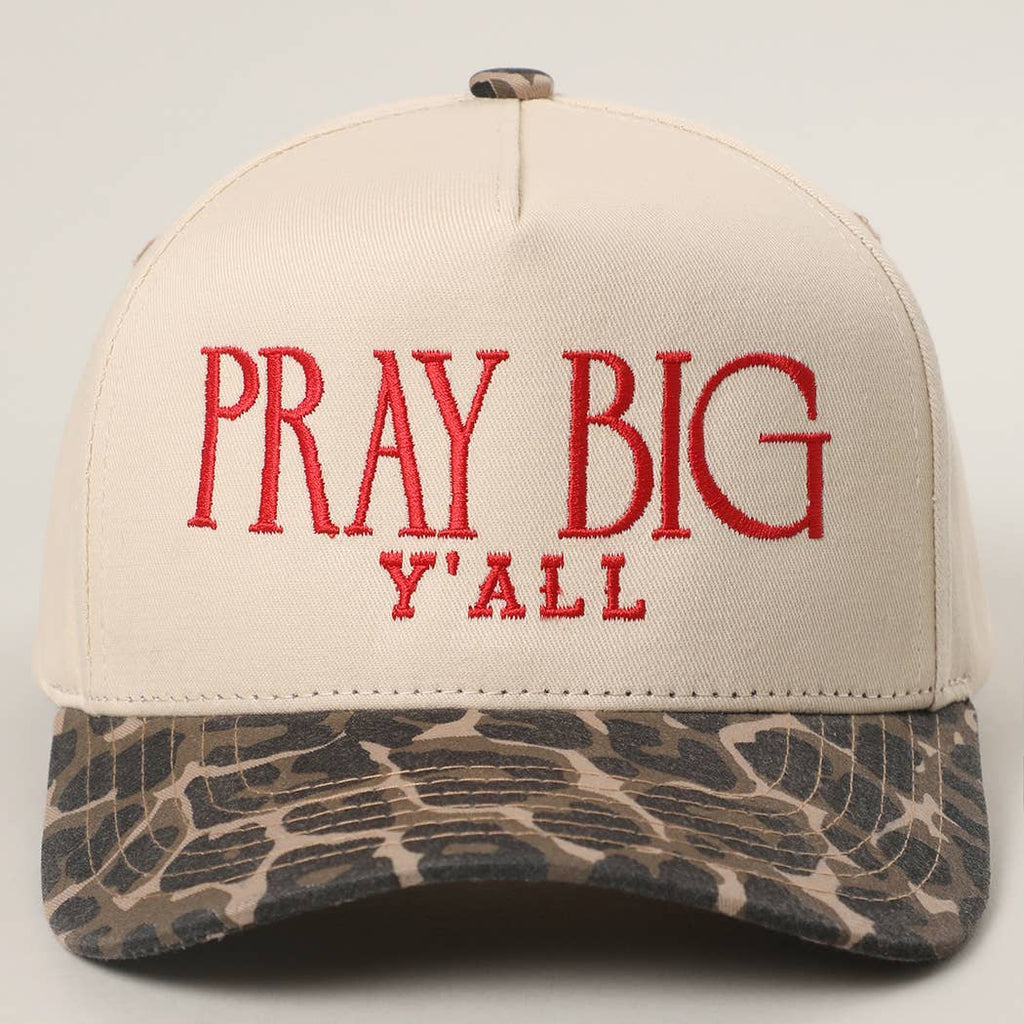 Pray Big Y'all Embroidery Two-Tone Trucker Hat