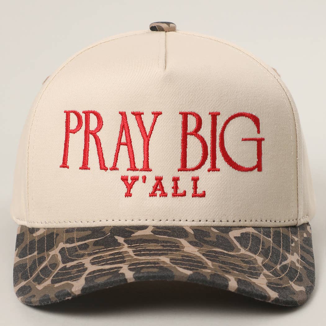 Pray Big Y'all Embroidery Two-Tone Trucker Hat