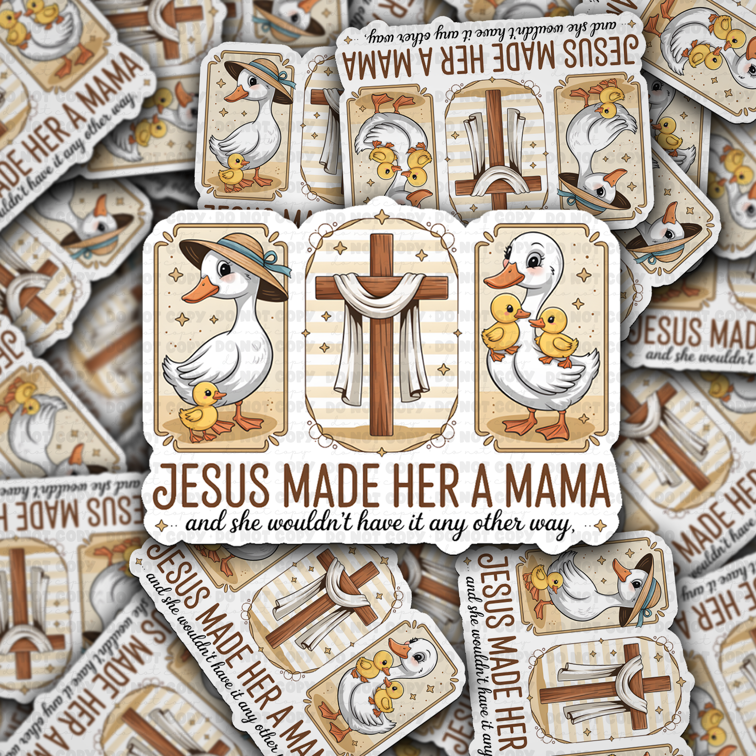 DS 2872 - Jesus Made her a Mama Die Cut Sticker - Ducks