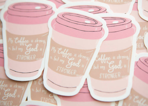 Coffee and Jesus Vinyl Sticker | Cute Bible Laptop Sticker