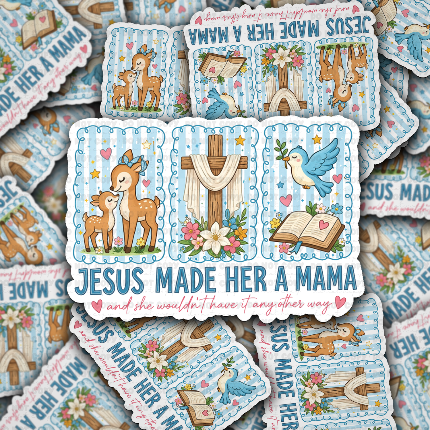 DS 2871 - Jesus Made her a Mama Die Cut Sticker - Deer