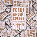 DS 2840 - Jesus and Coffee He's my Daily Grind Die Cut Sticker - Lavender Stripe