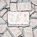 DS 2696 - Jesus Loves You, Silly Goose Die Cut Sticker