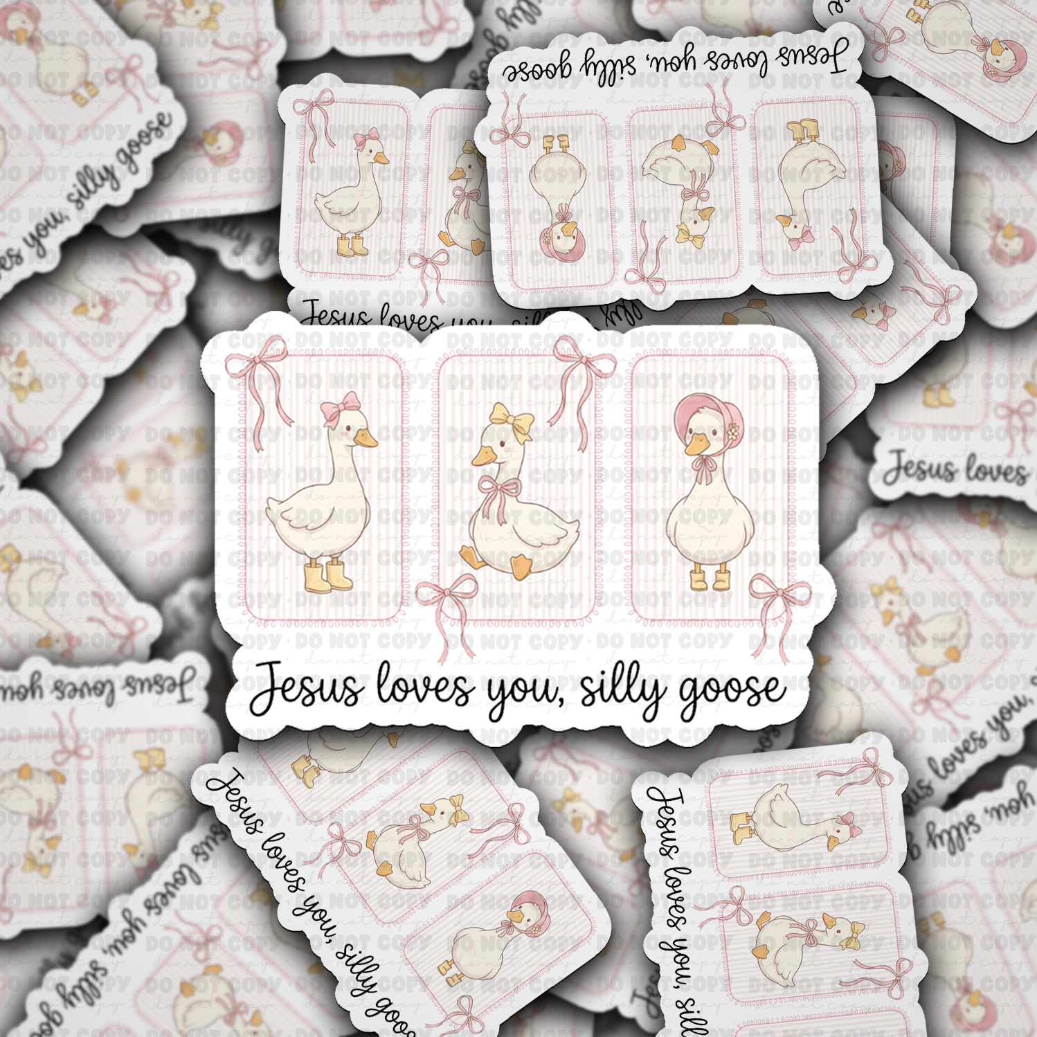 DS 2696 - Jesus Loves You, Silly Goose Die Cut Sticker