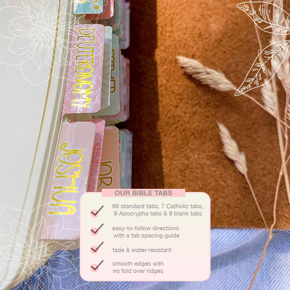 Bloom With Grace Gold Foil Bible Tabs