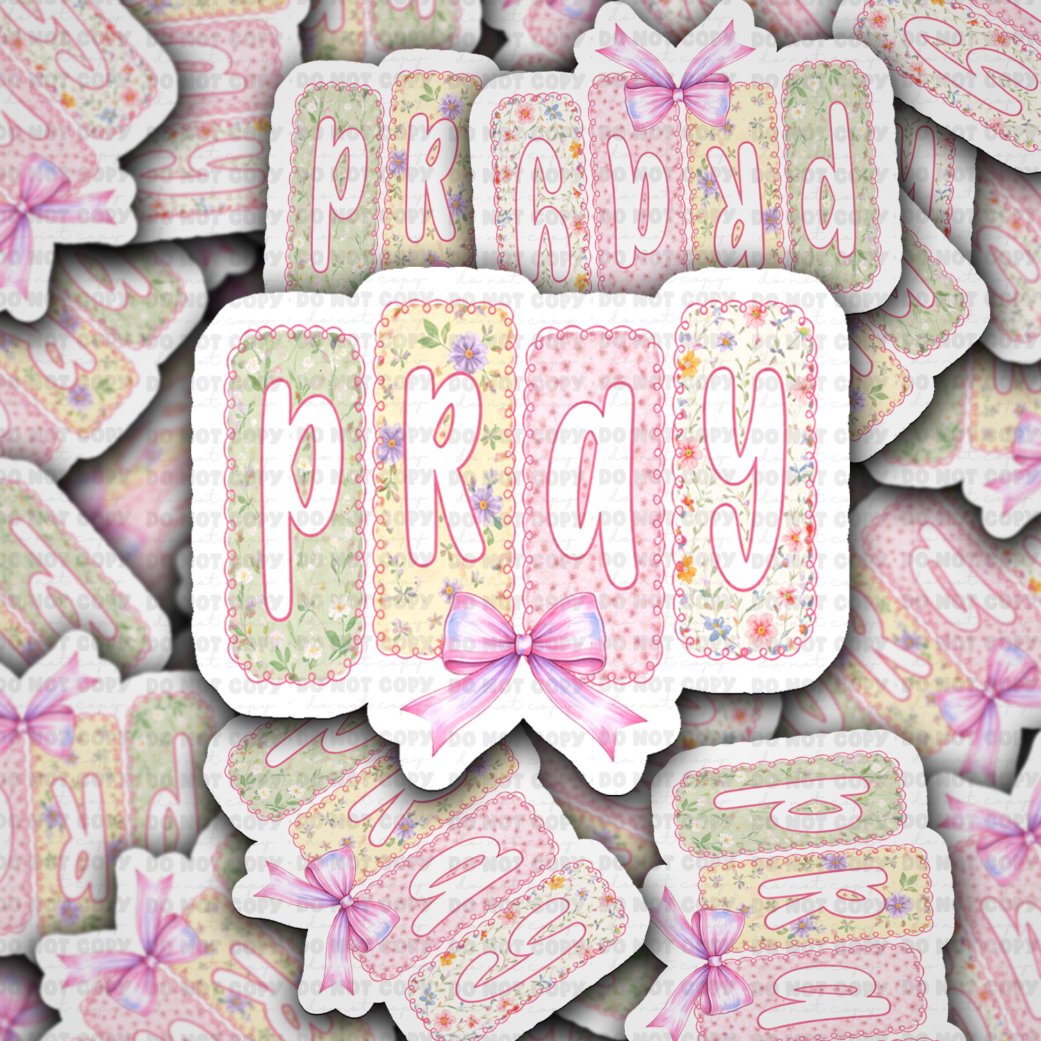 DS 2847 - Pray Floral Die Cut Sticker